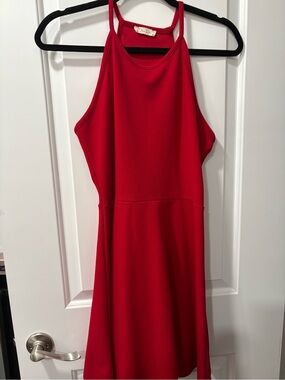 Olivia Rae Bold Red Mini Halter Dress